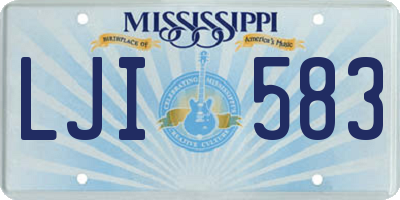MS license plate LJI583