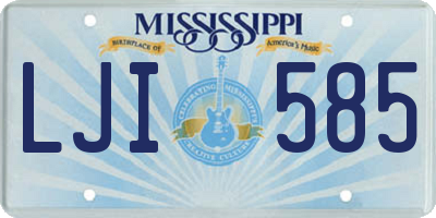 MS license plate LJI585
