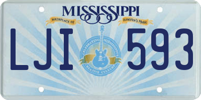MS license plate LJI593