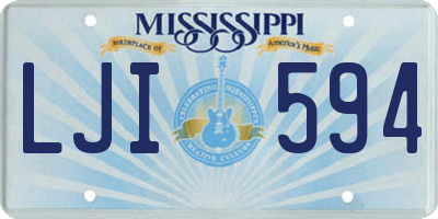 MS license plate LJI594