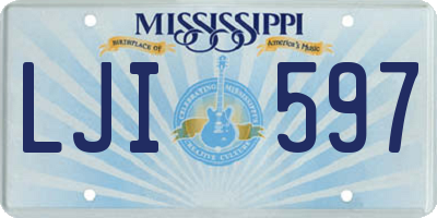 MS license plate LJI597