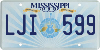 MS license plate LJI599