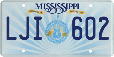 MS license plate LJI602