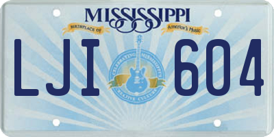 MS license plate LJI604