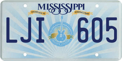 MS license plate LJI605