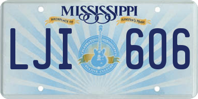 MS license plate LJI606