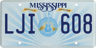 MS license plate LJI608