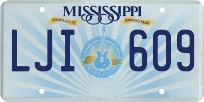 MS license plate LJI609