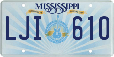 MS license plate LJI610