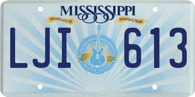 MS license plate LJI613