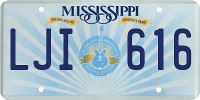 MS license plate LJI616