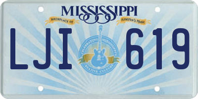 MS license plate LJI619