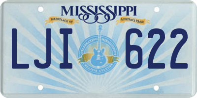 MS license plate LJI622