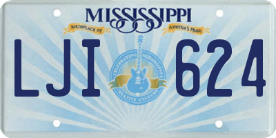 MS license plate LJI624