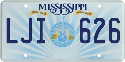MS license plate LJI626