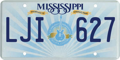 MS license plate LJI627