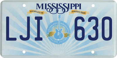 MS license plate LJI630
