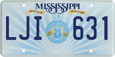 MS license plate LJI631
