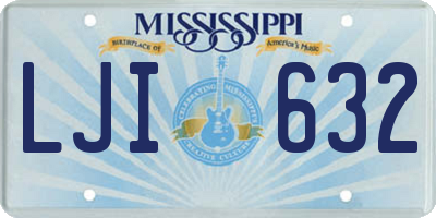 MS license plate LJI632
