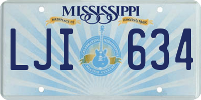 MS license plate LJI634