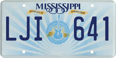 MS license plate LJI641