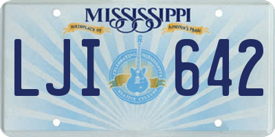 MS license plate LJI642