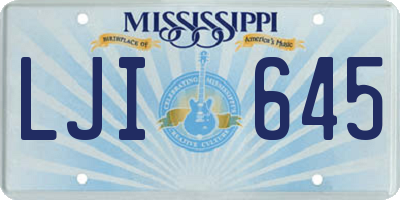 MS license plate LJI645