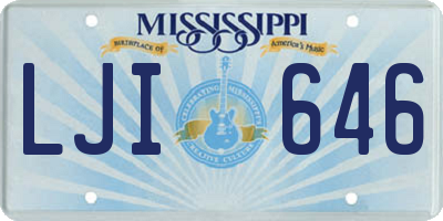 MS license plate LJI646