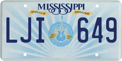 MS license plate LJI649