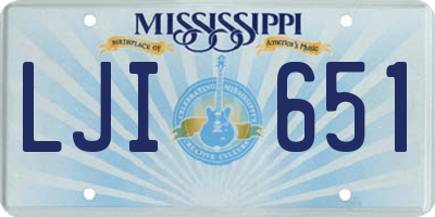 MS license plate LJI651