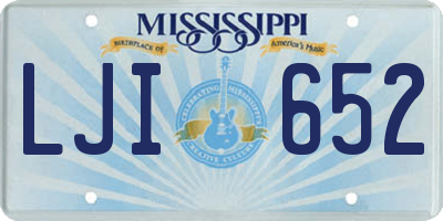 MS license plate LJI652