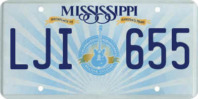 MS license plate LJI655