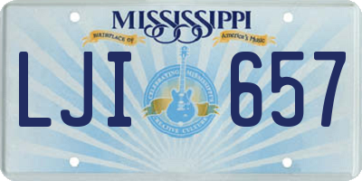 MS license plate LJI657
