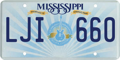 MS license plate LJI660
