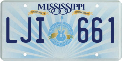 MS license plate LJI661