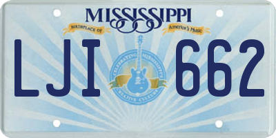 MS license plate LJI662