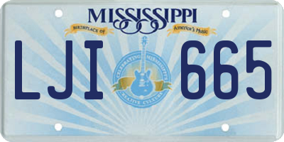 MS license plate LJI665