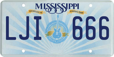 MS license plate LJI666