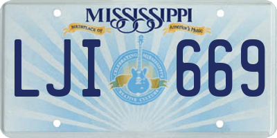 MS license plate LJI669