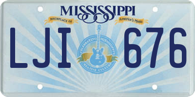 MS license plate LJI676
