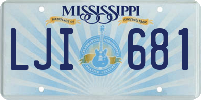 MS license plate LJI681