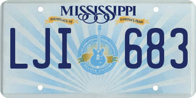 MS license plate LJI683