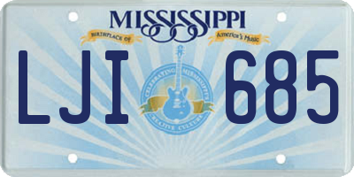 MS license plate LJI685