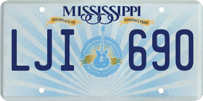 MS license plate LJI690