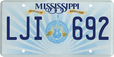 MS license plate LJI692