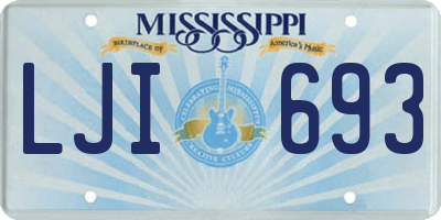 MS license plate LJI693