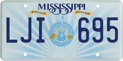 MS license plate LJI695