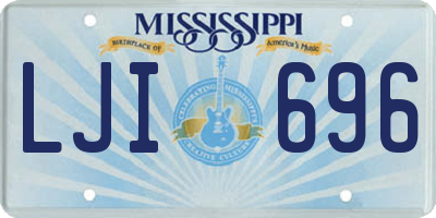 MS license plate LJI696