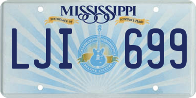 MS license plate LJI699