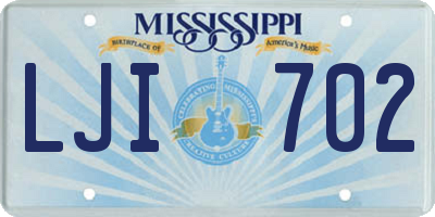 MS license plate LJI702